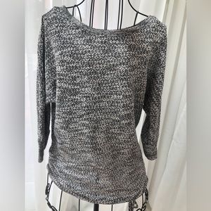 LOFT Black and White Long Sleeve Shirt